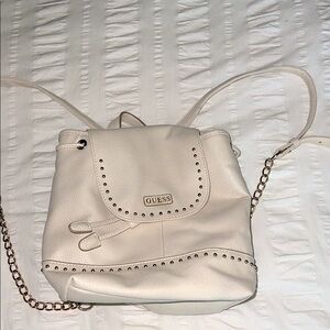 NWOT-Guess 11x5x9 Leather Backpack Purse w/Gold Studded Details-*never used*